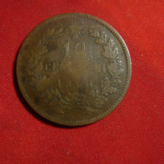 Moneda 10 centesimi 1863 Victor Emanuel Italia ,bronz , cal. medie
