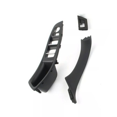 Set manere interioare portiere fata + ornament buton geam, pentru BMW seria 5 F10 F11 F18 - Negru foto