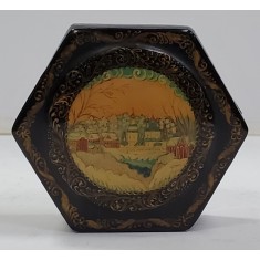 Cutie hexagonala Papier Mache, Mstera, Rusia, Secol XX