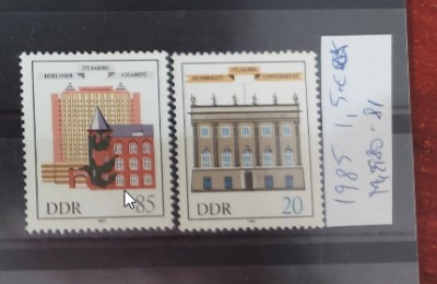 TS21 - Timbre serie DDR 1985 Mi2980-81 foto
