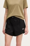 Picture pantaloni scurți outdoor Oslon culoarea negru, uni, high waist, WSH0102