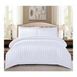 Cumpara ieftin Lenjerie de Pat Dublu Bumbac Damasc 4 Piese cu Elastic, Alb - CPL10