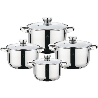 Set 4 cratite din inox Grunberg, 1.9 l, 2.7 l , 3.7 l si 4.7 l, capace din sticla termorezistenta foto