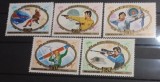 Coreea 1989 sport , tir cu arcul ,parașutist, tir ,serie 5v. nestampilata, Korea 1989