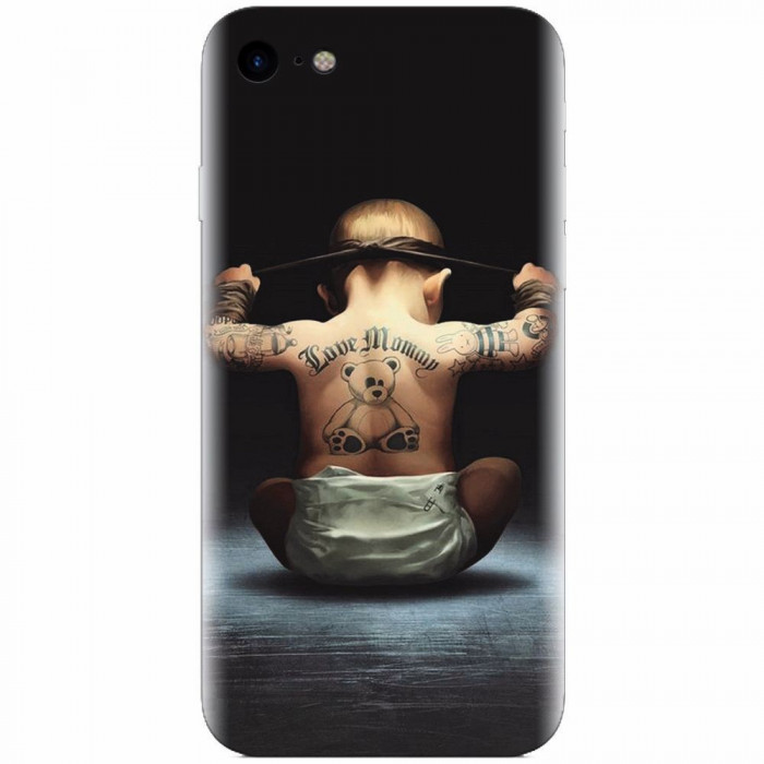 Husa silicon pentru Apple Iphone 6 Plus, Body Builder Cute Baby Tattoo