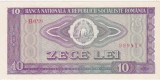 Bancnotă Rom&acirc;nia 10 lei 1966, Republica Socialistă Rom&acirc;nia, seria B.0220