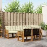 vidaXL Set de canapele de exterior cu pernă 7 pcs Natural și Crem 3368757