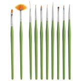 Pensule pentru decorarea unghiilor, verde deschis - set de 10 piese, INGINAILS