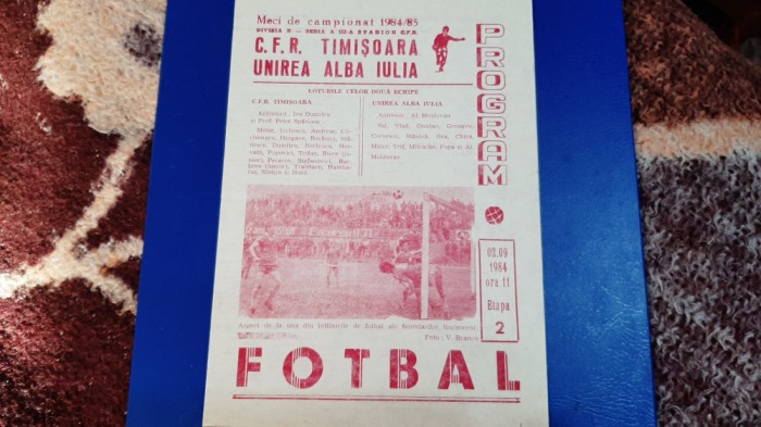 program CFR Timisoara - Unirea Alba I.
