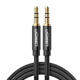 Cablu audio mini 3.5 mm, Ugreen, Aluminiu, AUX, 2 m, Negru