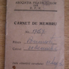 M3 C18 - 1965 - Carnet de membru - Asociatia filatelistilor din RPR