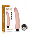 Vibrator Ultrarealistic Cyberskin, Real Softee, 10 Vibratii, [24 cm x 3,8 cm]