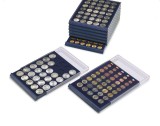 Tava cu carcasa acrilica si insertie in catifea albastra pentru 30 monede de 30 mm - Nova-Standard 30 x 30mm