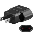 Adaptor de retea SUA/Japonia tata la Euro Europa mama 10A 2500W negru Goobay 45344