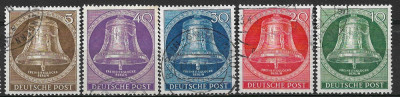 C3650 - Berlin 1953 - Clopotul libertatii,5v. ,stampilat,serie completa foto