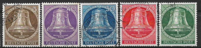 C3650 - Berlin 1953 - Clopotul libertatii,5v. ,stampilat,serie completa