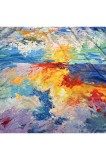Esarfa patrata N dama, Dacali, portocaliu, 70x70 cm, Multicolor, Matase, Marime universala