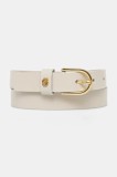 BOSS curea de piele femei, culoarea bej, 50536991