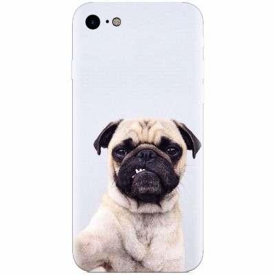 Husa silicon pentru Apple Iphone 6 Plus, Simple Pug Selfie foto