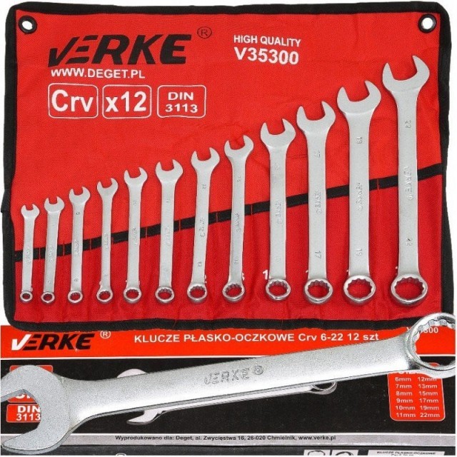 Set chei combinate inelare 12 elemente 6-22mm VERKE