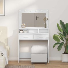 vidaXL Masă de Toaletă cu sertar Alb 79 x 41 x 135 cm Lemn compozit