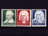 Cumpara ieftin ✅ (S43) Germania Reich 1935 &quot;Aniversari - Sch&uuml;tz / Bach / Handel &quot; serie completa Michel 573/575, MNH perfecte