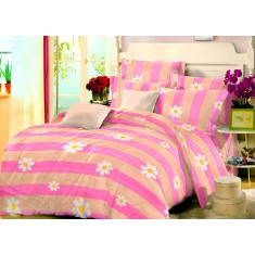 Lenjerie de pat pentru o persoana cu husa de perna dreptunghiulara, Wife, bumbac mercerizat, multicolor