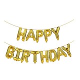 Set baloane folie flippy, happy birthday, 40 cm, auriu