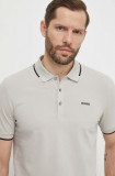 HUGO tricou polo bărbați, culoarea gri, uni 50467344