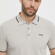 HUGO tricou polo bărbați, culoarea gri, uni 50467344