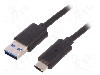 Cablu USB A mufa, USB C mufa, USB 3.0, lungime 1.2m, {{Culoare izola&amp;#355;ie}}, QOLTEC - 50491