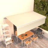 VidaXL Copertină retractabilă manual cu stor, crem, 6x3 m