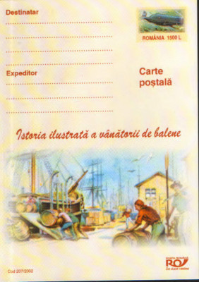 Intreg postal CP necirculat 2002 -Istoria ilustrata a vanatorii de balene foto