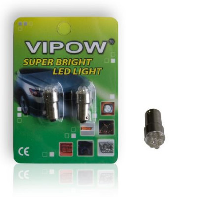 BEC AUTO 12V BA9S-4LED ALB BLISTER 2BUC foto