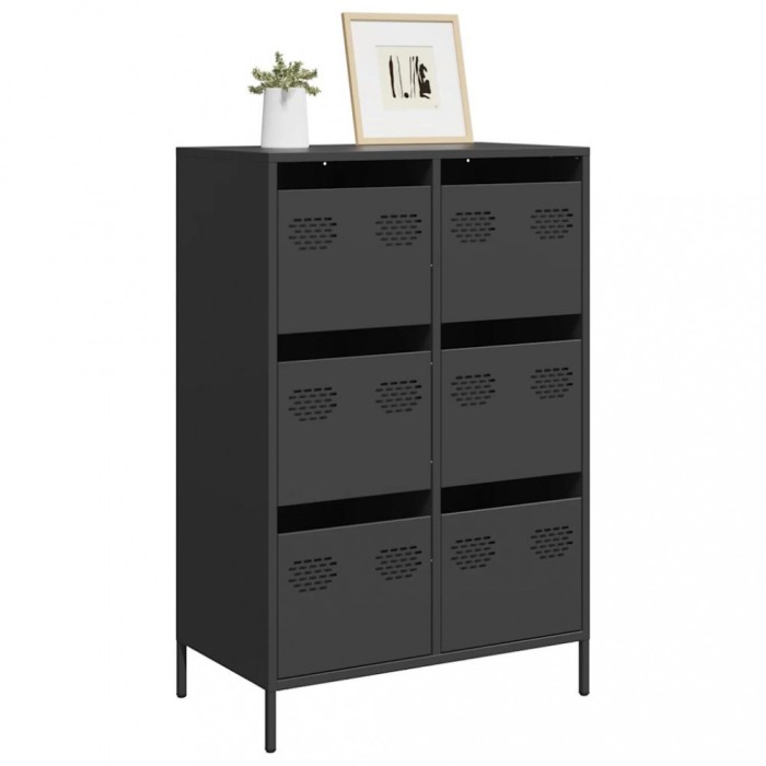 Gossi dulap inalt, negru, 68x39x101,5 cm, otel