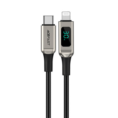 Cablu Acefast MFI USB Tip C - Lightning 1,2 M, 30 W, 3 A Argintiu (C6-01 Argintiu) C6-01-C-L SILVER foto