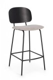 Cumpara ieftin Set 2 scaune bar negru crem Sienna 43.5x52.5x93.5 cm