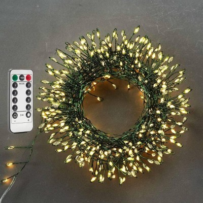 Instalatie Liniara tip Cluster USB cu Telecomanda, 8 Jocuri de Lumini, 3 M, 100 LED-uri, Alb Cald foto