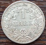 (A358) MONEDA DIN ARGINT GERMANIA - 1 MARK 1912, LIT. A, STARE BUNA, Europa