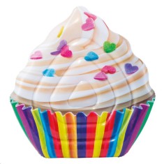 Saltea gonflabila Intex Cupcake multicolor, 1.42m x 1.35m foto