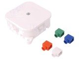 Cutie de conexiuni ELEKTRO-PLAST NASIELSK albă 86x86x35mm, montare pe perete, cu lame