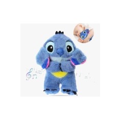 Jucărie de pluș interactivă cu muzică și lumini pentru copii, albastră, 35 cm