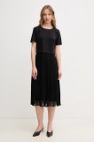 Dkny rochie culoarea negru, midi, dreaptă, DD5K1H87