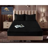 Cumpara ieftin Topper Saltea/Husa de pat matlasata si 2 fete de perne din catifea, cu elastic, model tip topper 160x200 - JO843