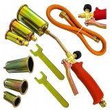 Arzator universal cu 3 duze, pentru ardere si incalzire, furtun 1.5 metri, Verke