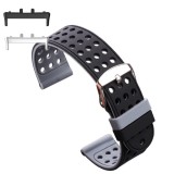 Curea silicon cu doua fete compatibila cu Samsung Fit3, telescoape normale, Negru/Gri