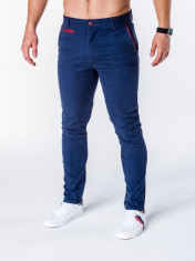 Pantaloni pentru barbati, bleumarin, slim fit, casual, elegant, model nou - P646 foto