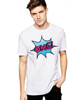 Tricou barbati alb - OMG - XL foto