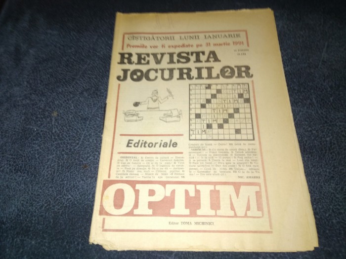 REVISTA JOCURILOR OPTIM 1991