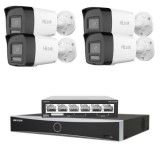 Sistem supraveghere depozit cu 4 camere IP 8MP 4K, NVR 8 canale si PoE